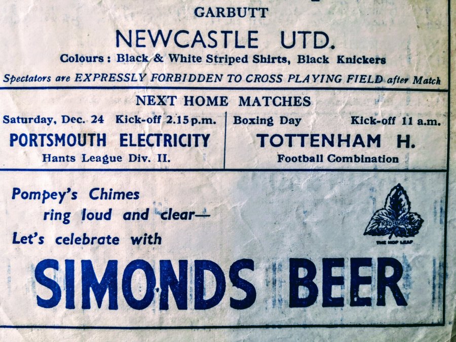“Pompey chimes ring loud and clear – Let’s celebrate with Simonds&nbsp;beer”