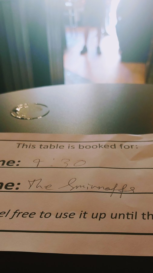 RESERVED FOR THE SMIRNOFFS IN&nbsp;TROON