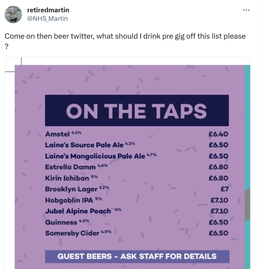 CALLING BEER TWITTER….