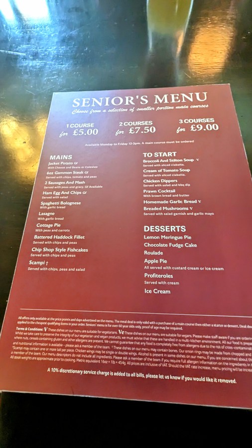THE SENIOR’S MENU IN&nbsp;SOHAM