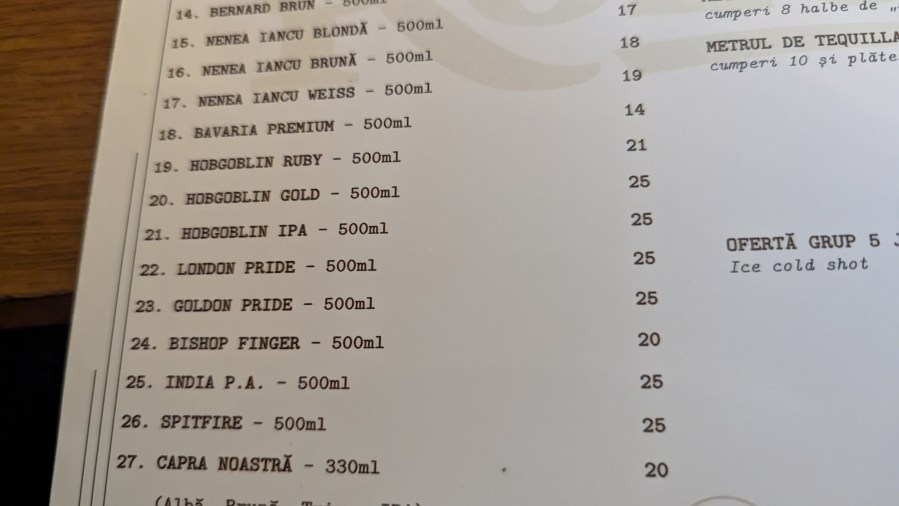 “Atelierul de bere” –  As close as Iași gets to a Spoons&nbsp;?