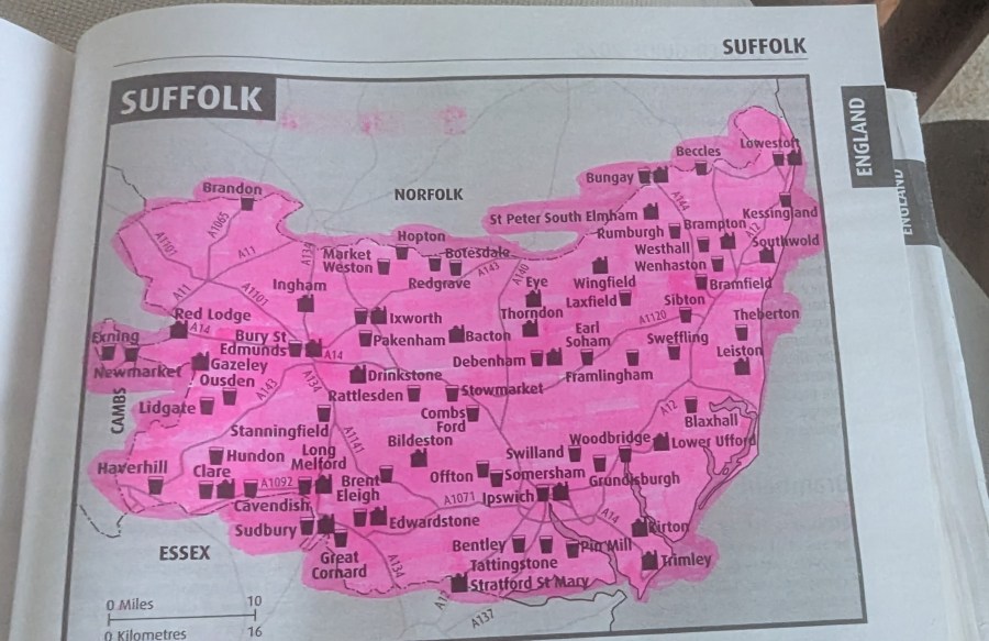 LET’S FINISH SUFFOLK !  THE QUEEN’S HEAD,&nbsp;BRAMFIELD.