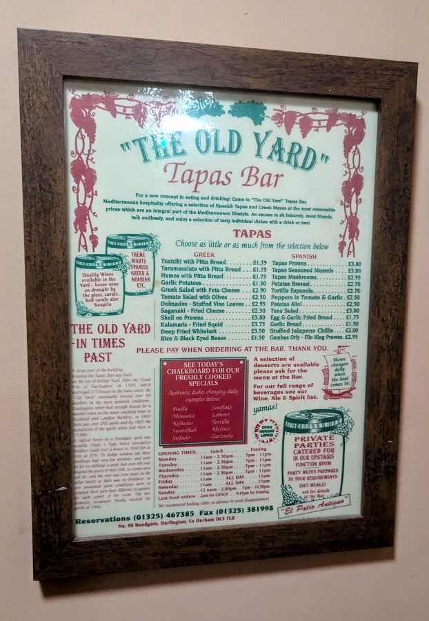 TAPAS NIGHT IN&nbsp;DARLINGTON